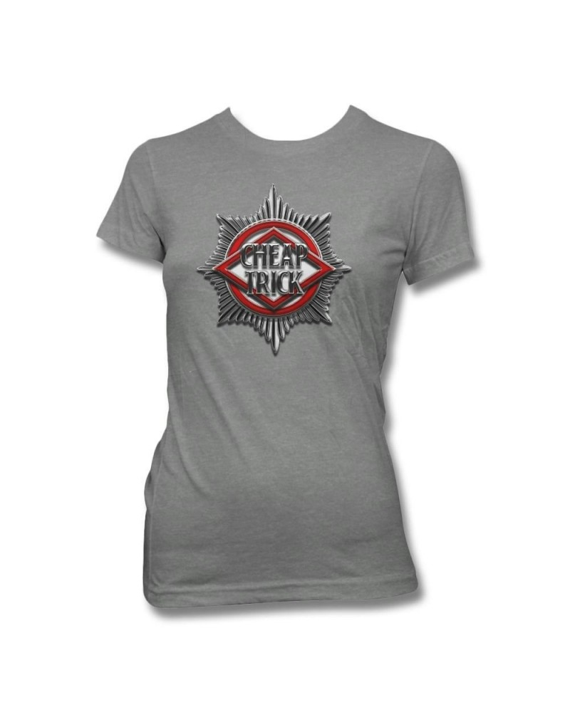 Cheap Trick Badge Women's T-Shirt - Heather Grey $8.50 Shirts