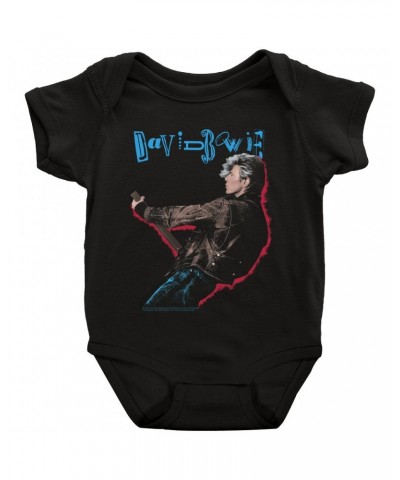 David Bowie Baby Short Sleeve Bodysuit | 1987 Glass Spider Tour Colorful Shadow Image Bodysuit $5.99 Kids