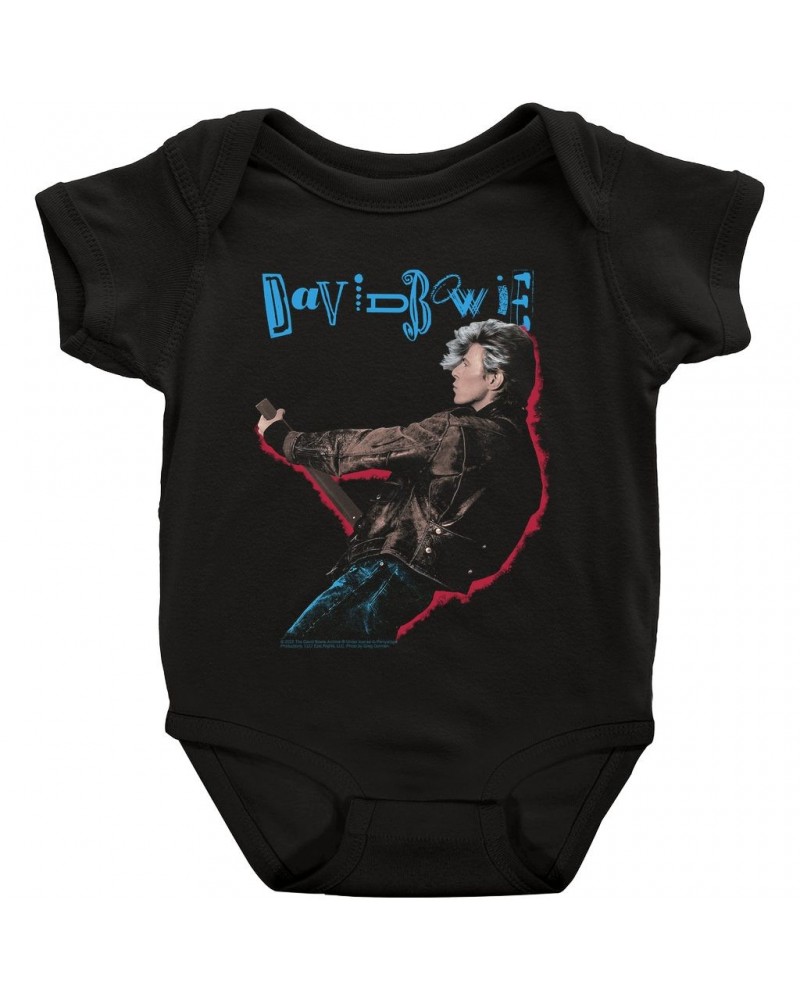 David Bowie Baby Short Sleeve Bodysuit | 1987 Glass Spider Tour Colorful Shadow Image Bodysuit $5.99 Kids