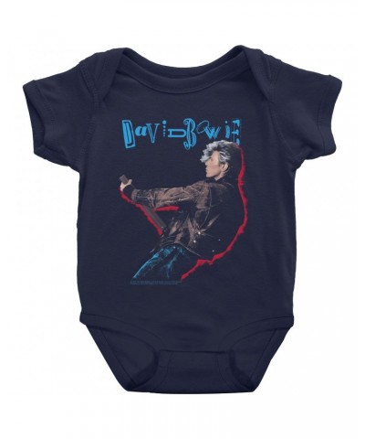 David Bowie Baby Short Sleeve Bodysuit | 1987 Glass Spider Tour Colorful Shadow Image Bodysuit $5.99 Kids