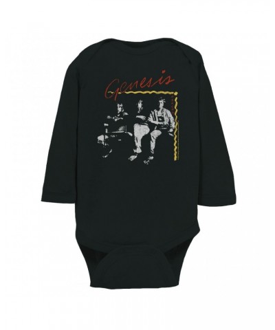 Genesis Long Sleeve Bodysuit | Abacab Album Design Distressed Bodysuit $12.20 Shirts