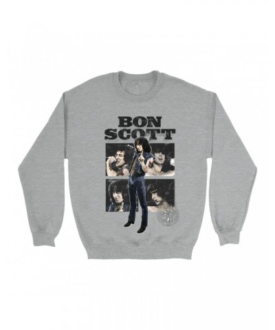 Bon Scott Sweatshirt | Vintage Color Photo Collage Sweatshirt $12.58 Sweatshirts