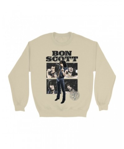 Bon Scott Sweatshirt | Vintage Color Photo Collage Sweatshirt $12.58 Sweatshirts