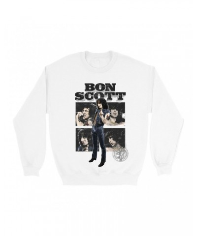 Bon Scott Sweatshirt | Vintage Color Photo Collage Sweatshirt $12.58 Sweatshirts