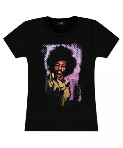 Jimi Hendrix Hendrix Watercolor Portrait Ladies T-Shirt $3.30 Shirts