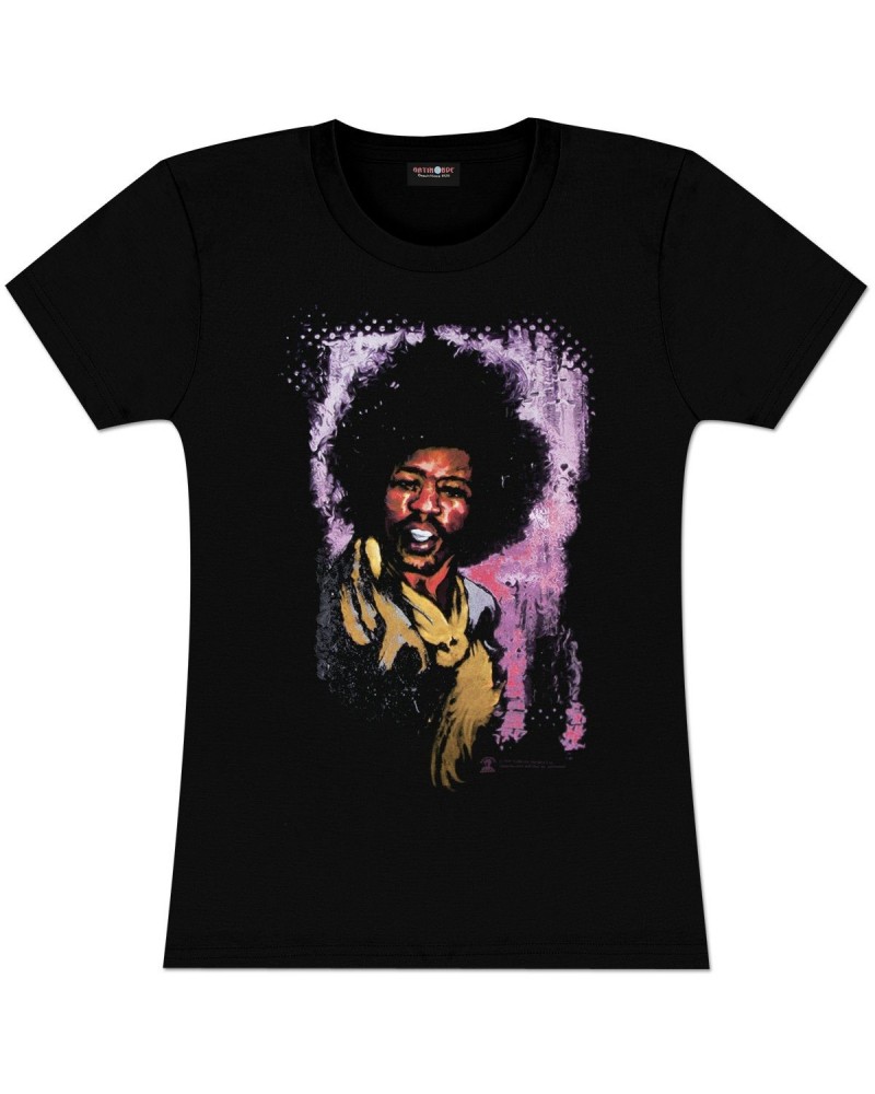 Jimi Hendrix Hendrix Watercolor Portrait Ladies T-Shirt $3.30 Shirts