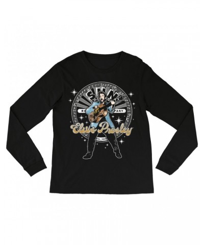 Elvis Presley Sun Records Long Sleeve Shirt | Singing With Record Label Logo Sun Records Shirt $14.38 Shirts