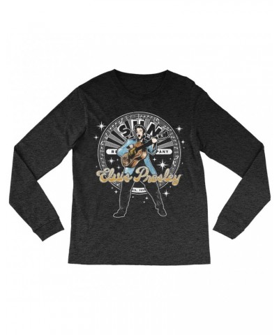 Elvis Presley Sun Records Long Sleeve Shirt | Singing With Record Label Logo Sun Records Shirt $14.38 Shirts