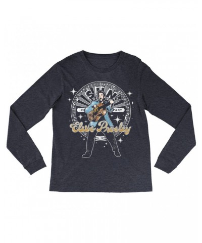 Elvis Presley Sun Records Long Sleeve Shirt | Singing With Record Label Logo Sun Records Shirt $14.38 Shirts