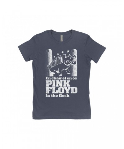 Pink Floyd Ladies' Boyfriend T-Shirt | In The Flesh Concert en Français Design Shirt $11.23 Shirts