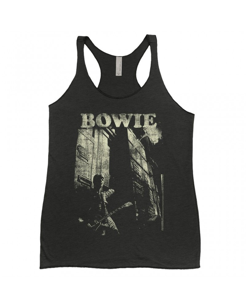 David Bowie Ladies' Tank Top | With Guitar Distressed Shirt $9.84 Shirts