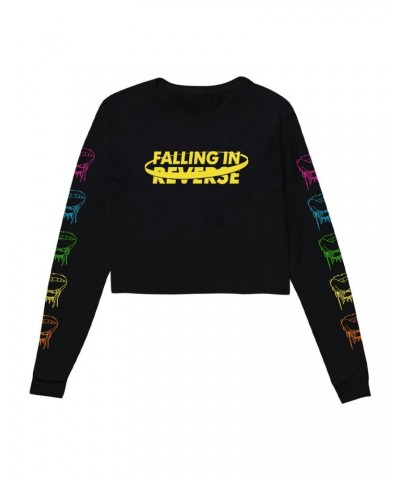 Falling In Reverse Lips Cropped Long Sleeve (Black) $14.50 Shirts