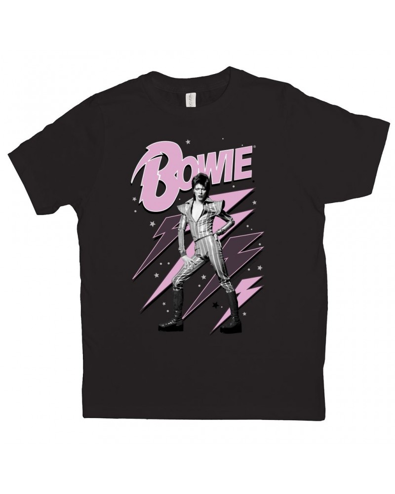 David Bowie Kids T-Shirt | Ziggy Stardust And Lightning Bolts Kids Shirt $6.89 Kids