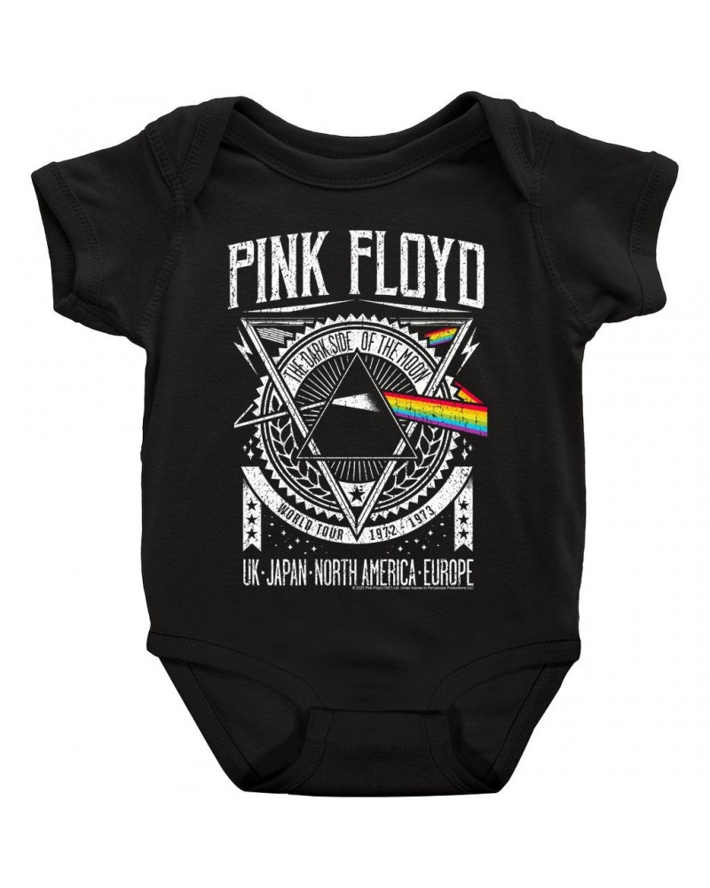 Pink Floyd Baby Short Sleeve Bodysuit | Dark Side Of The Moon World Tour 1972-1973 Bodysuit $8.18 Kids