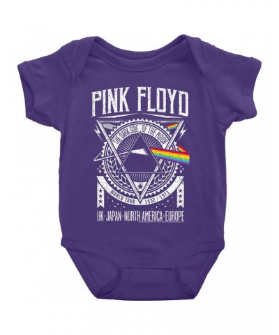 Pink Floyd Baby Short Sleeve Bodysuit | Dark Side Of The Moon World Tour 1972-1973 Bodysuit $8.18 Kids