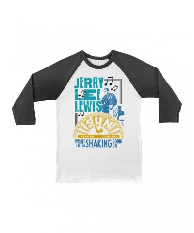 Jerry Lee Lewis Sun Records 3/4 Sleeve Baseball Tee | Whole Lotta Shaking Going On Design Sun Records Shirt $12.58 Shirts