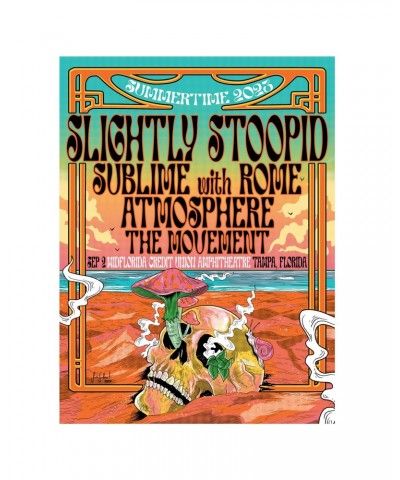 Slightly Stoopid 9/2/23 Tampa FL Show Poster by João Gabriel (Well Traveled) $14.80 Decor