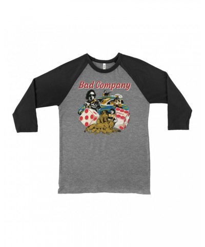 Bad Company 3/4 Sleeve Baseball Tee | Rock n' Roll Fantasy '79 Collage Shirt $10.18 Shirts