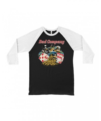 Bad Company 3/4 Sleeve Baseball Tee | Rock n' Roll Fantasy '79 Collage Shirt $10.18 Shirts