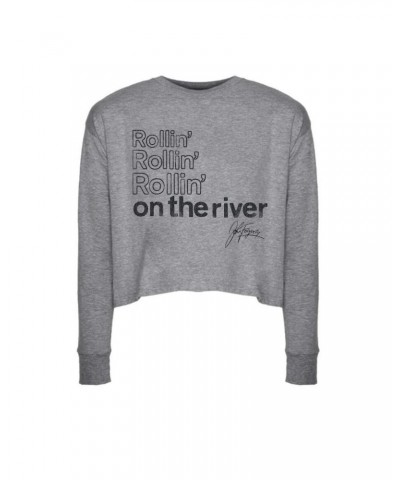 Creedence Clearwater Revival Rollin' On The River Long Sleeve Crop Top $14.52 Shirts