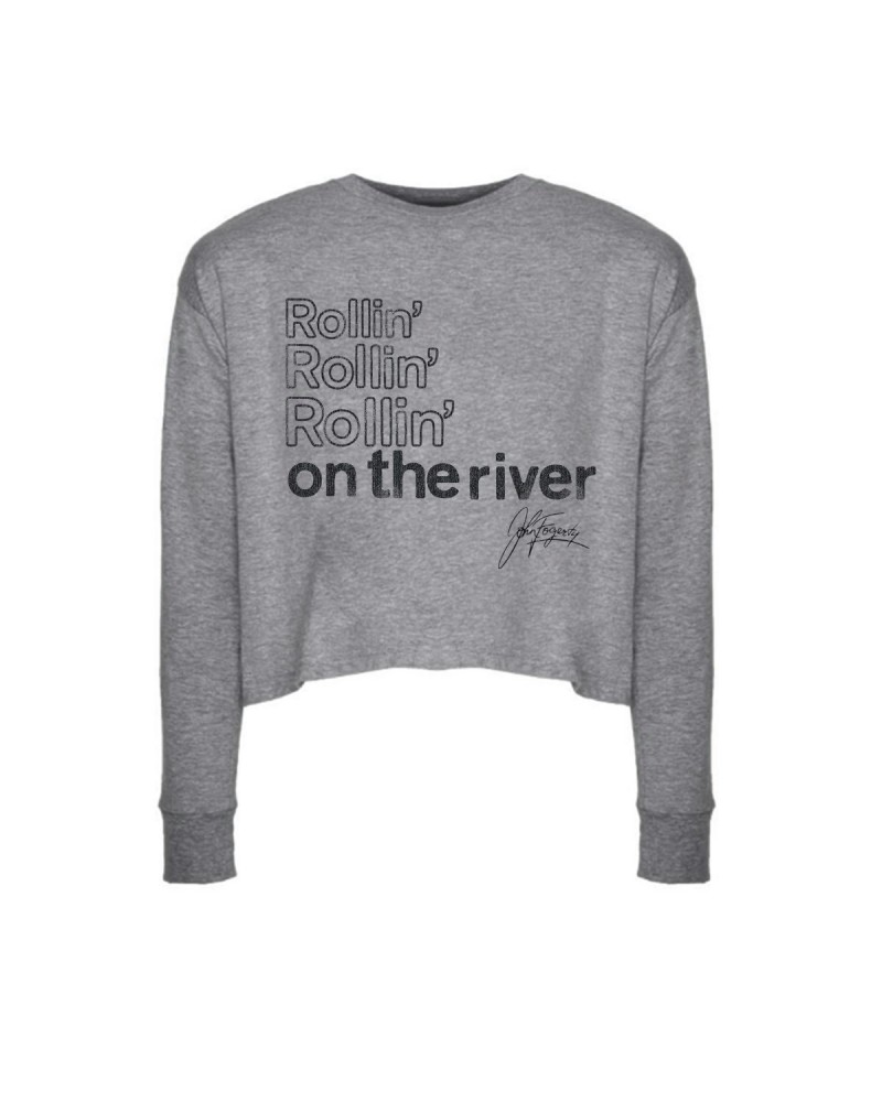 Creedence Clearwater Revival Rollin' On The River Long Sleeve Crop Top $14.52 Shirts