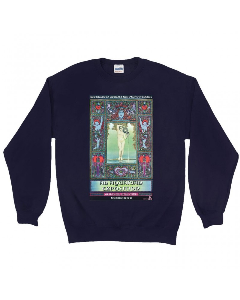 Woodstock Sweatshirt | Aquarian Exposition Concert Poster Sweatshirt $12.23 Sweatshirts