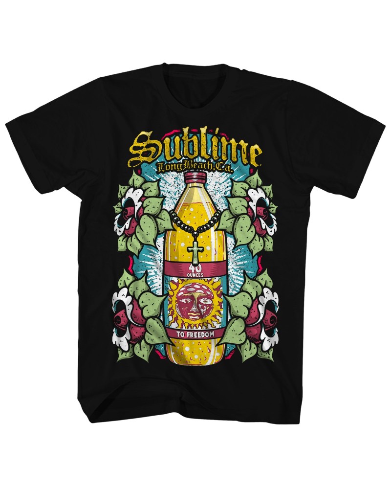 Sublime T-Shirt | Floral Oz. To Freedom Bottle Shirt $3.83 Shirts